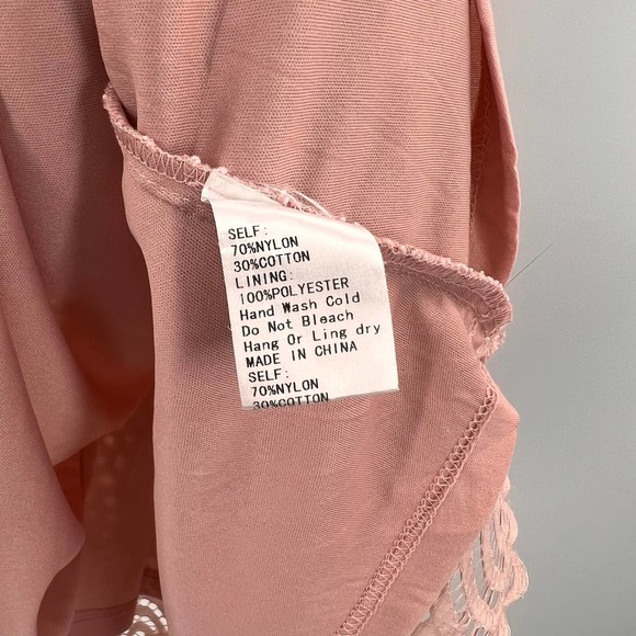 Trac Light Pink Lace Off Shoulder Sweetheart Neckline Mini Dress Layered Small - Picture 4 of 7